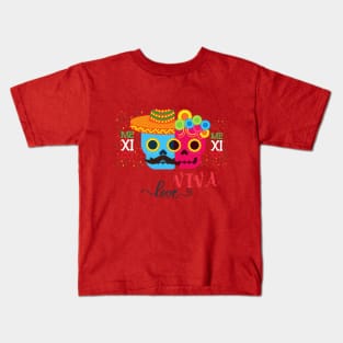 Skulls VIVA LOVE Mexico Kids T-Shirt